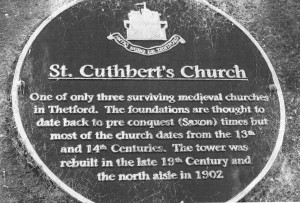 St Cuthberts Thetford Norfolk  plaque